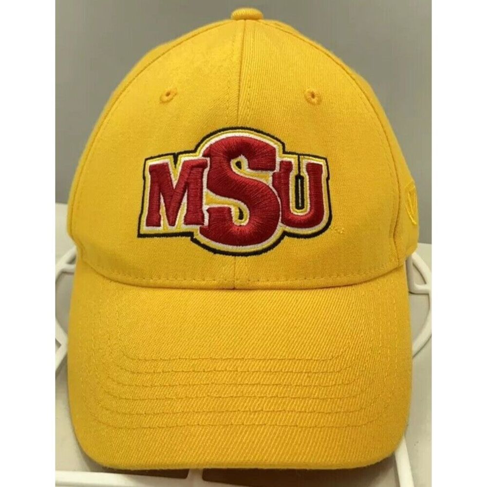 Midwestern State University MSU Mustang Cap Memory Fit Gold Maroon Gift VTG NICE